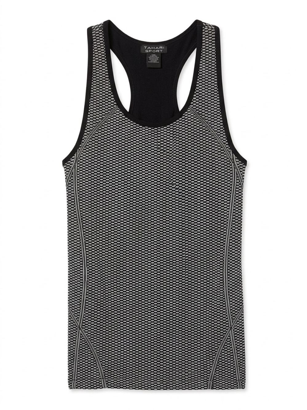 NEW Women’s Tahari Sport Black and White Performance Racerback Tank L/XL